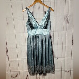 Morgan & Co. Aqua Dress with V-Neck